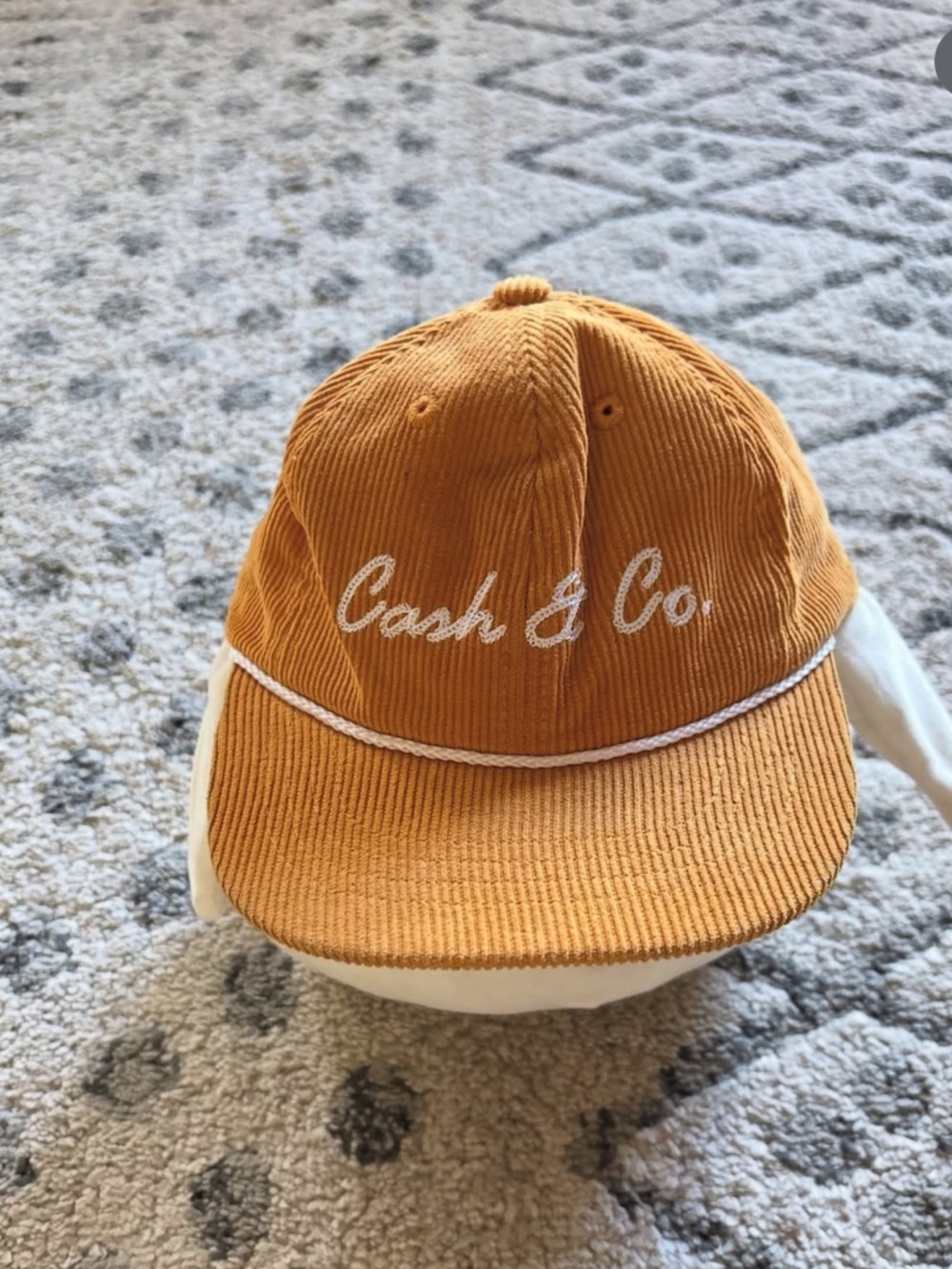 Cash&Co mustard corduroy baseball cap